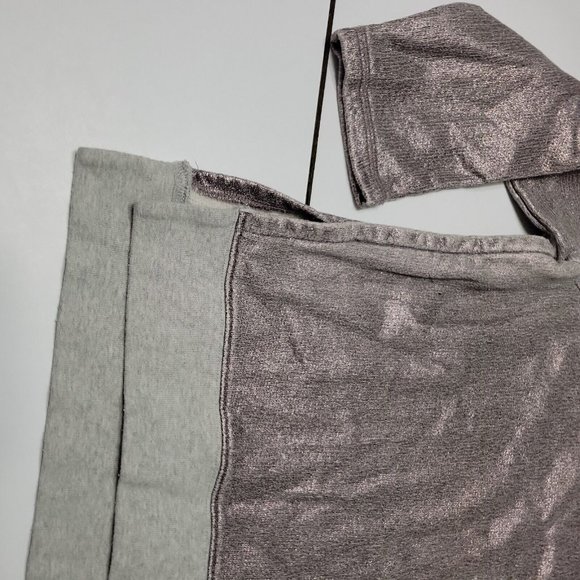 CrewCuts Sweater Girl 12 Grey Crew Neck 100 Cotton Sweatshirt High Low Split Hem - Picture 3 of 12